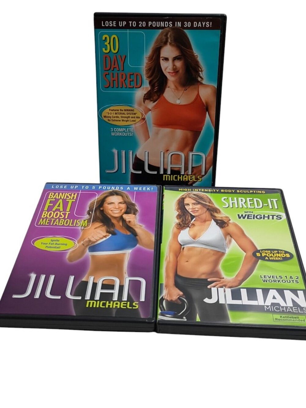 Jillian Michaels Workout DVD Lot 3 30 Day Shred It With Weights Banish Fat set